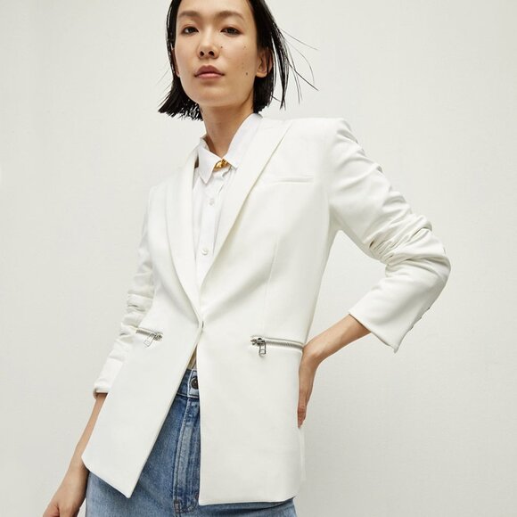 Veronica Beard Iconic Scuba Dickey Jacket in White Size 6